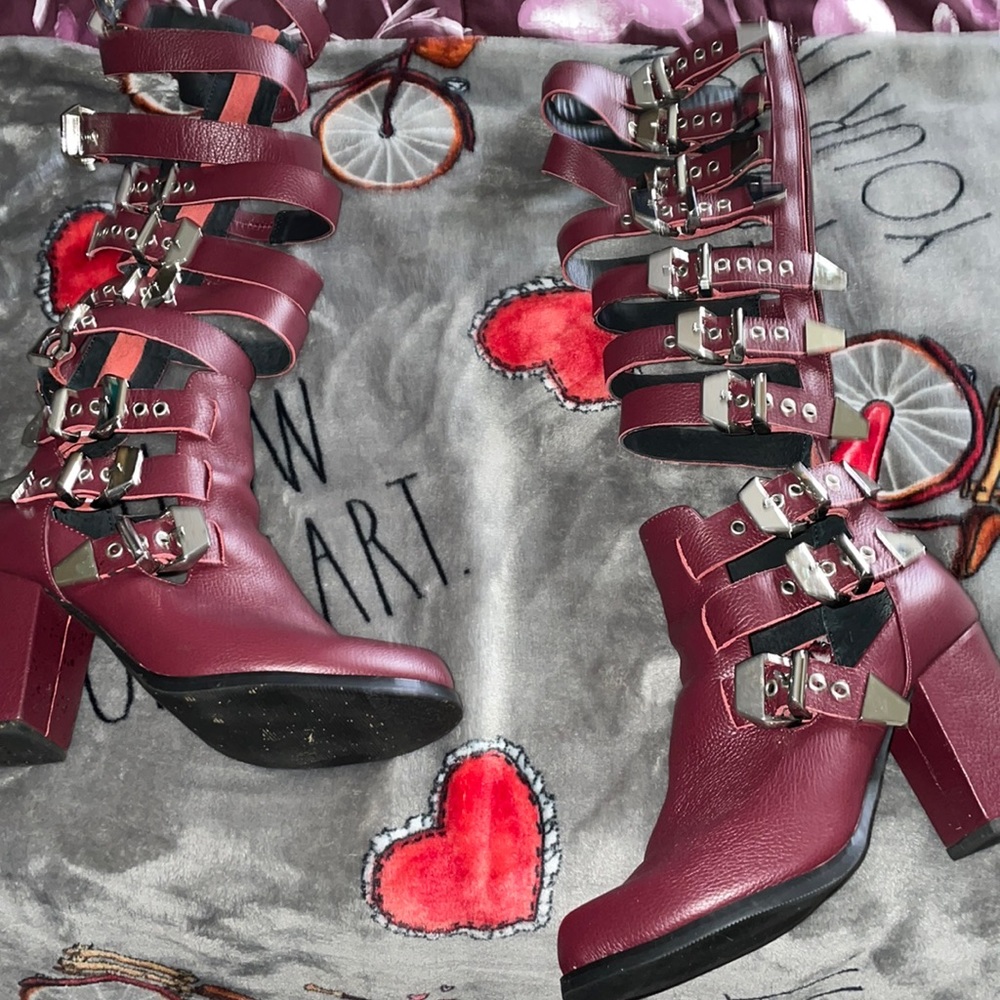 Burgundy Jeffrey Campbell boots